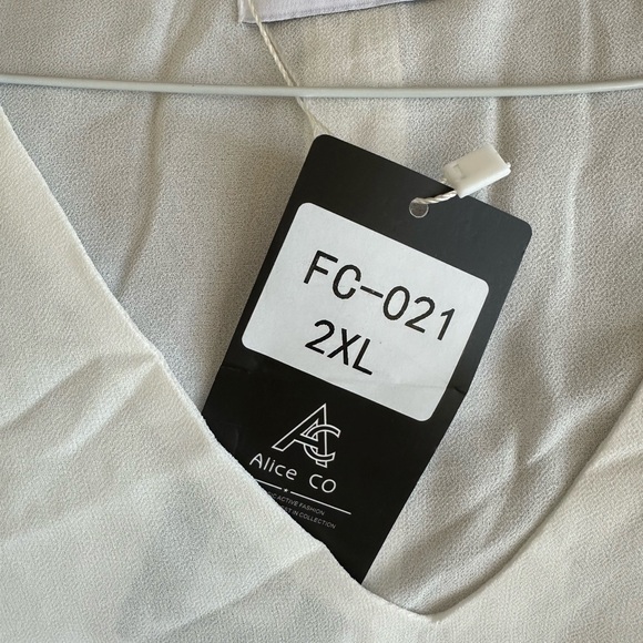 BUNDLE 4/$30NWT LADIES 2XL Alice CO LINED off white BLOUSE feminine cap sleeves - Picture 4 of 11
